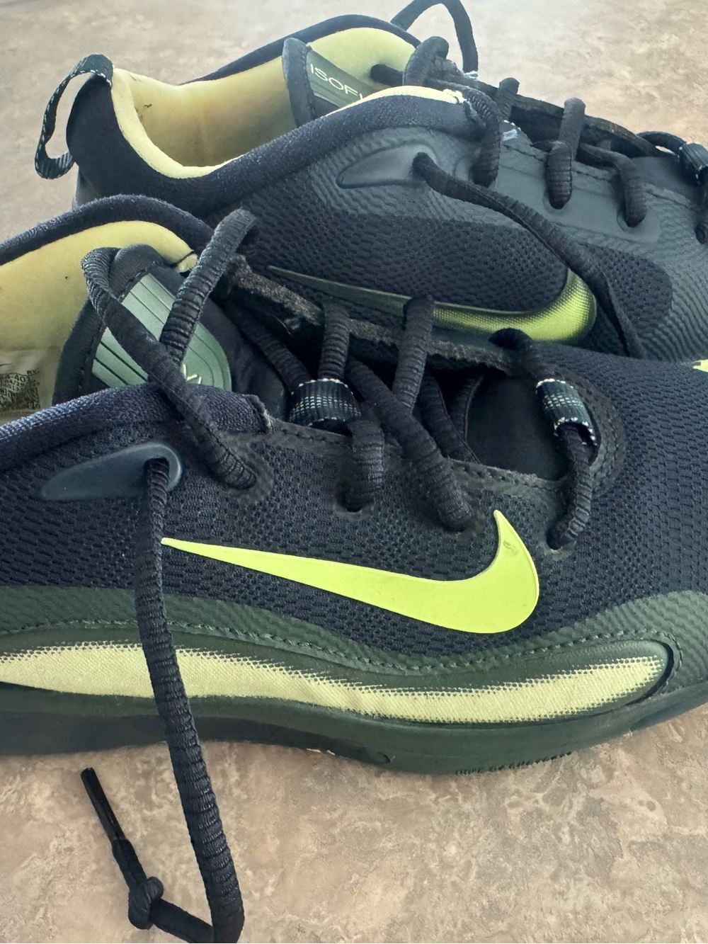 ISOFLY Nike Kids' Navy and Lime Green Athletic Sneakers